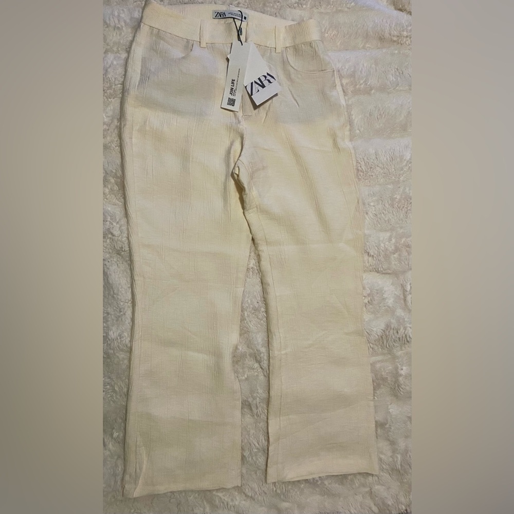 Zara Cream  Wide Leg Pants